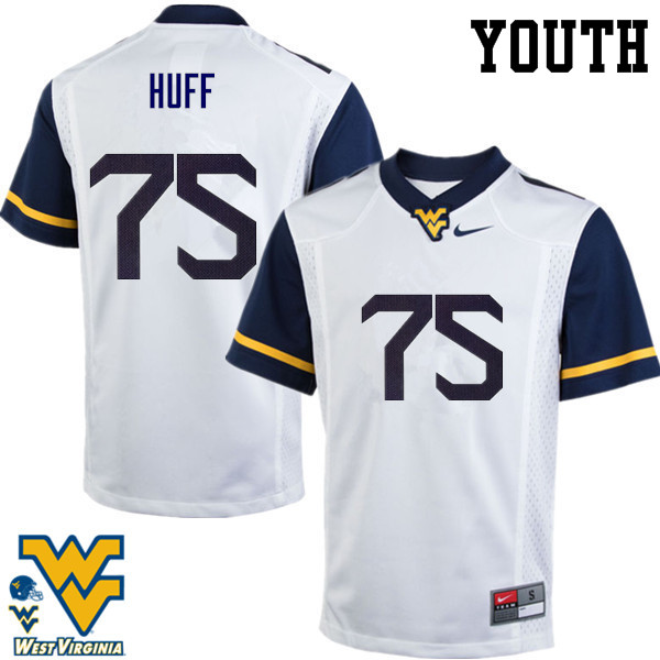 Youth #75 Sam Huff West Virginia Mountaineers College Football Jerseys-White - Click Image to Close